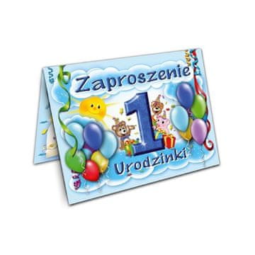 Vabilo za 1. rojstni dan, modro, 1 kos.