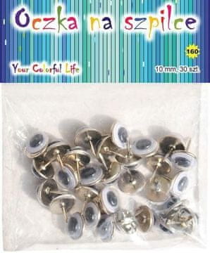 Craft with fun Očesci na zatiču 10 mm 30 kosov.