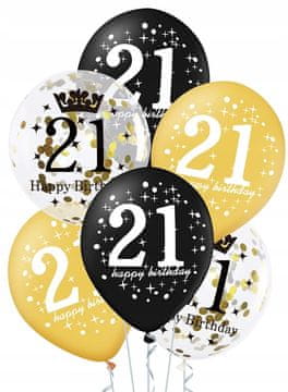 Komplet balonov za 21. rojstni dan, 6 kosov.