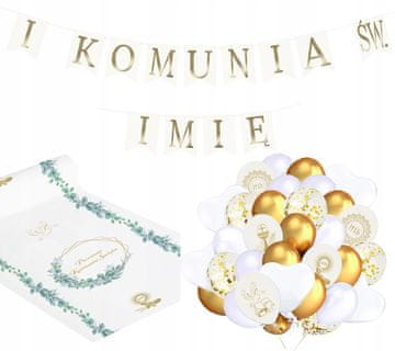 Obhajilni set Baloni za obhajilo Personaliziran transparent Ime otroka Namizni prtljažnik