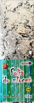 Aliga Pozlačeni lističi iz folije, srebro 1,5 g