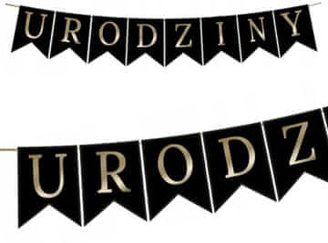 ROJSTNODNEVNI transparent črno-zlat 1 komplet