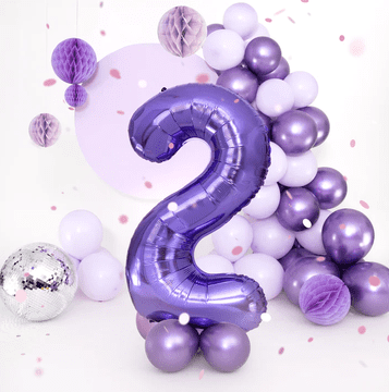 PartyPal Folija balon številka 2 vijoličen 100 cm