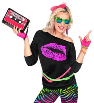 Widmann Majica Lips Pink Black I Love Disco XXL