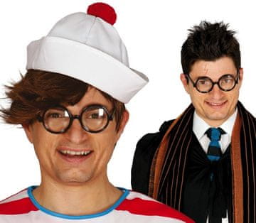Guirca Črna kodrasta lasulja s trakom za lase v disko slogu 80-ih