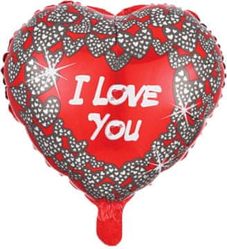 Folija balon v obliki srca Ljubim te 45 cm, 1 kos.