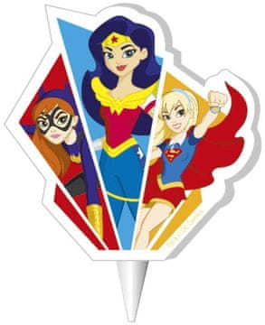 Dekora Svečka za rojstnodnevno torto DC Super Hero Girls 2D