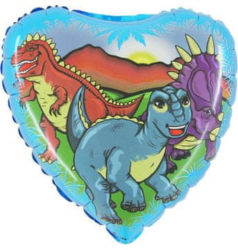 Grabo Folija balon v obliki srca DINOSAVER dino rojstni dan 45 cm