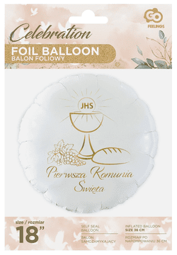 GoDan Okrogel folijski balon za prvo sveto obhajilo 45 cm