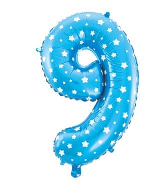 PartyPal Folija balon številka DEVET 9 moder 40 cm