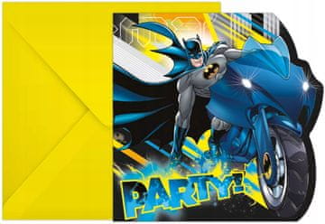 Procos Vabila za rojstnodnevno zabavo BATMAN s kuverto, 6 kosov.