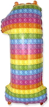 Flexmetal Folija balon številka 1 ena POP IT rojstni dan 85 cm