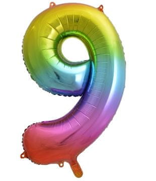 GoDan Folija balon številka 9 mavrični 85 cm