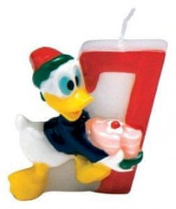 Disney Svečka Donald s številko 7, 1 kos.