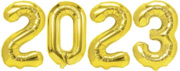 Komplet folijskih balonov 2023 zlatih 100 cm