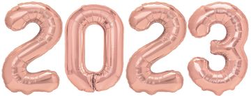 Komplet 2023 folija balonov rožnato zlate barve 100 cm