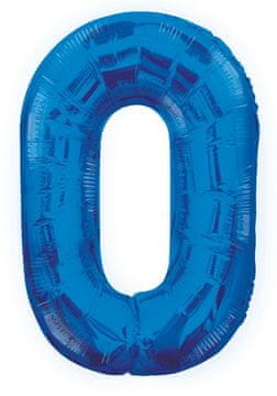 Folija balon številka ZERO 0 moder 100 cm