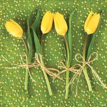 Pomladni prtički TULIPANI 33x33cm 20 kosov.