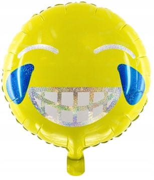 Folija balon z motivom emotikona - nasmeh, 45 cm