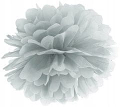 Papirnat pompom, srebrn, 25 cm, 1 kos.
