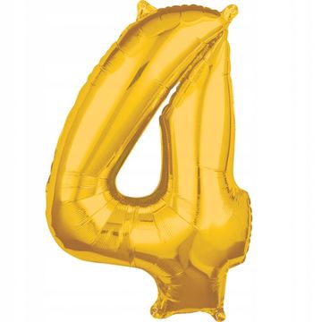 Amscan Folija balon 26" zlata številka "4", 1 kos.