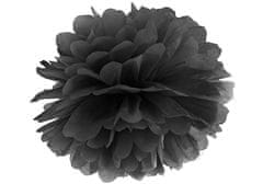 Papirnati pompom, črn, 25 cm, 1 kos.
