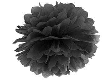 Papirnati pompom, črn, 25 cm, 1 kos.
