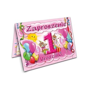 Vabilo za 1. rojstni dan, roza, 1 kos.