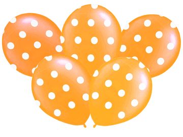Baloni s pikami 35 cm, oranžni, 5 kosov.