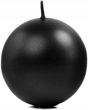 Kovinska kroglasta sveča, črna, 8 cm, 1 kos.