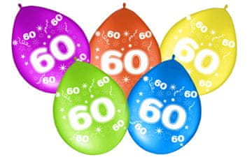 Baloni z obrnjenim tiskom številka 60 SIXTY 5 kosov