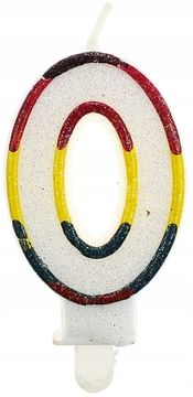 GoDan Bleščeča svečka s številko "0", 1 kos.