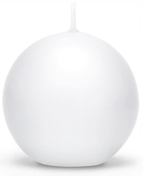 Sveča v obliki krogle, bela, premer 6 cm, 1 kos.