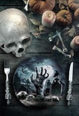 Fiestas Guirca Papirnati krožniki CEMETERY Dead Man Zombie Halloween Birthday 23cm 6 kosov.