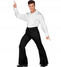 shumee Črne DISCO hlače Groovy Wide Legs 70s 80s Hippie Carnival S/M