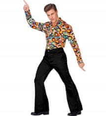 shumee Črne DISCO hlače Groovy Wide Legs 70s 80s Hippie Carnival S/M