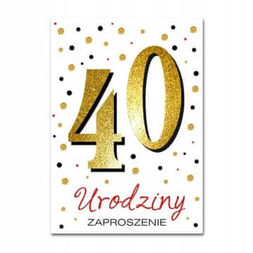 Bleščeče vabilo 40 let, 1 kos.