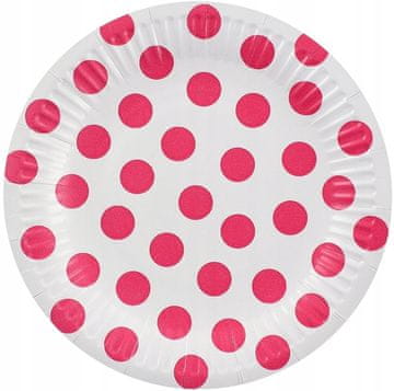 GoDan Papirnati krožniki, pikice, magenta, 18 cm, 6 kosov.