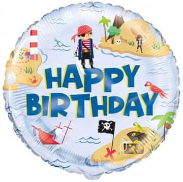 Unique Folija balon za rojstni dan z zemljevidom zaklada piratov, 45 cm
