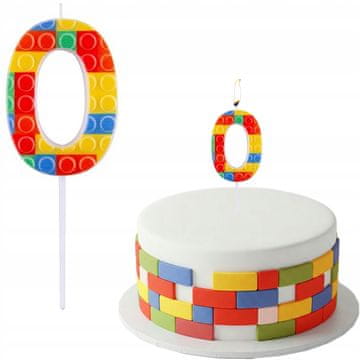 GoDan SVEČA Izbiralnik tort Torta ŠTEVILKA 0 Zero BARVITE KOSE Rojstni dan 10 cm