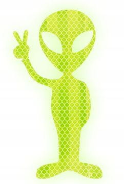 Odsevna nalepka NLP Alien Space Alien Visitor 15cm