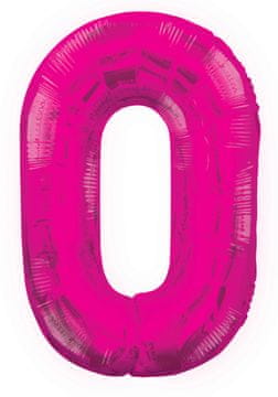 Unique Folija balon 34 roza številka 0 1 kos.