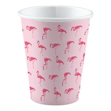 Amscan Papirnati lončki Pink Flamingo 250 ml 8 kosov.