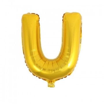 Folija balon črka U zlata 45 cm 1 kos.