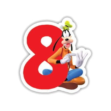 Procos Svečka s številko 8 "Mickey Mouse 1 kos.