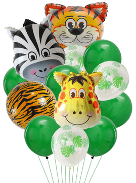Komplet balonov z motivom safarijskih živali, 1 komplet