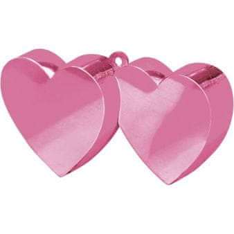 Amscan Balon z dvojnim srcem, utež, roza, 170 g