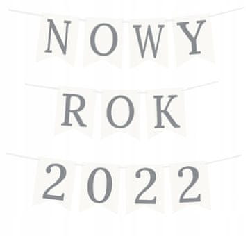Girlanda iz transparentov NOVO LETO 2022 Srebrna silvestrska noč