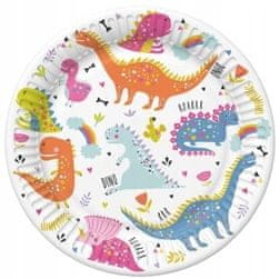 Papirnati krožniki z dinozavri Dino 18 cm 8 kosov.