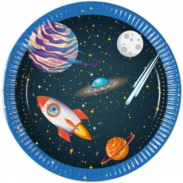 Procos Vesoljski krožniki Raketa Planeti Luna 20 cm 8 kosov